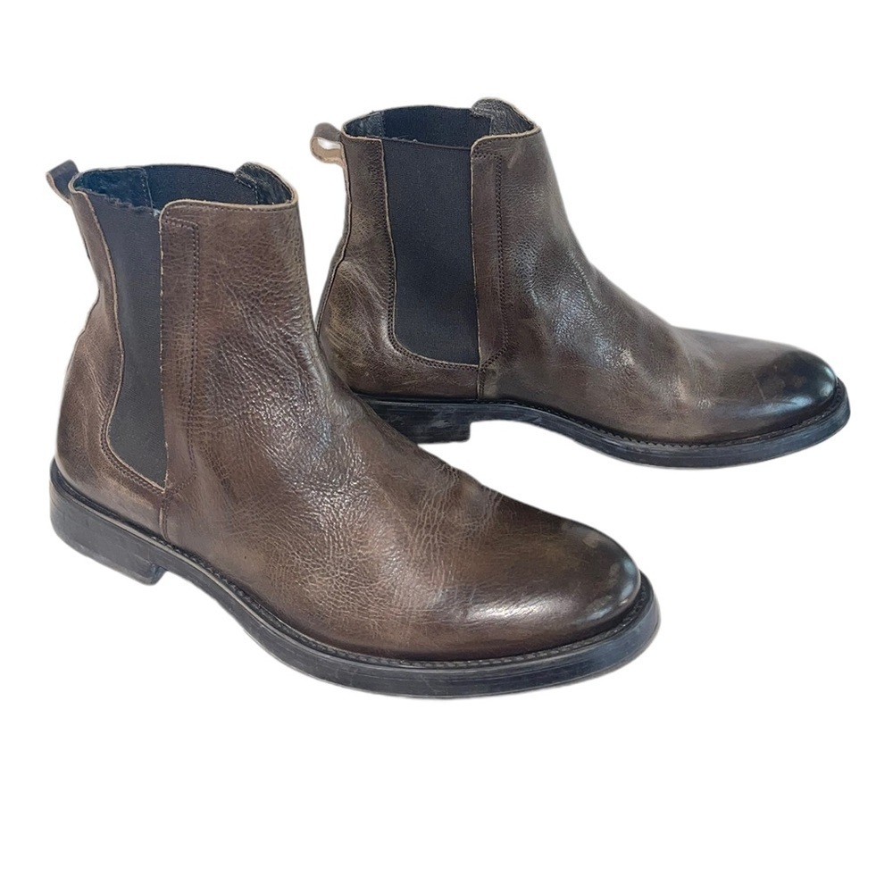 Men’s Bacco Bucci Rustic Italian Leather Chelsea Boots. Size 9.5 GUC - Picture 3 of 15